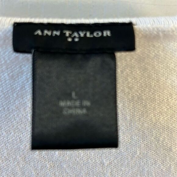 Ann Taylor Women's Large White Knit Pullover Sweater Long Sleeve - Picture 2 of 7